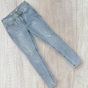 SEVEN 7 For All Mankind Tummyless High Rise Skinny Light Wash Stretch Jeans 10